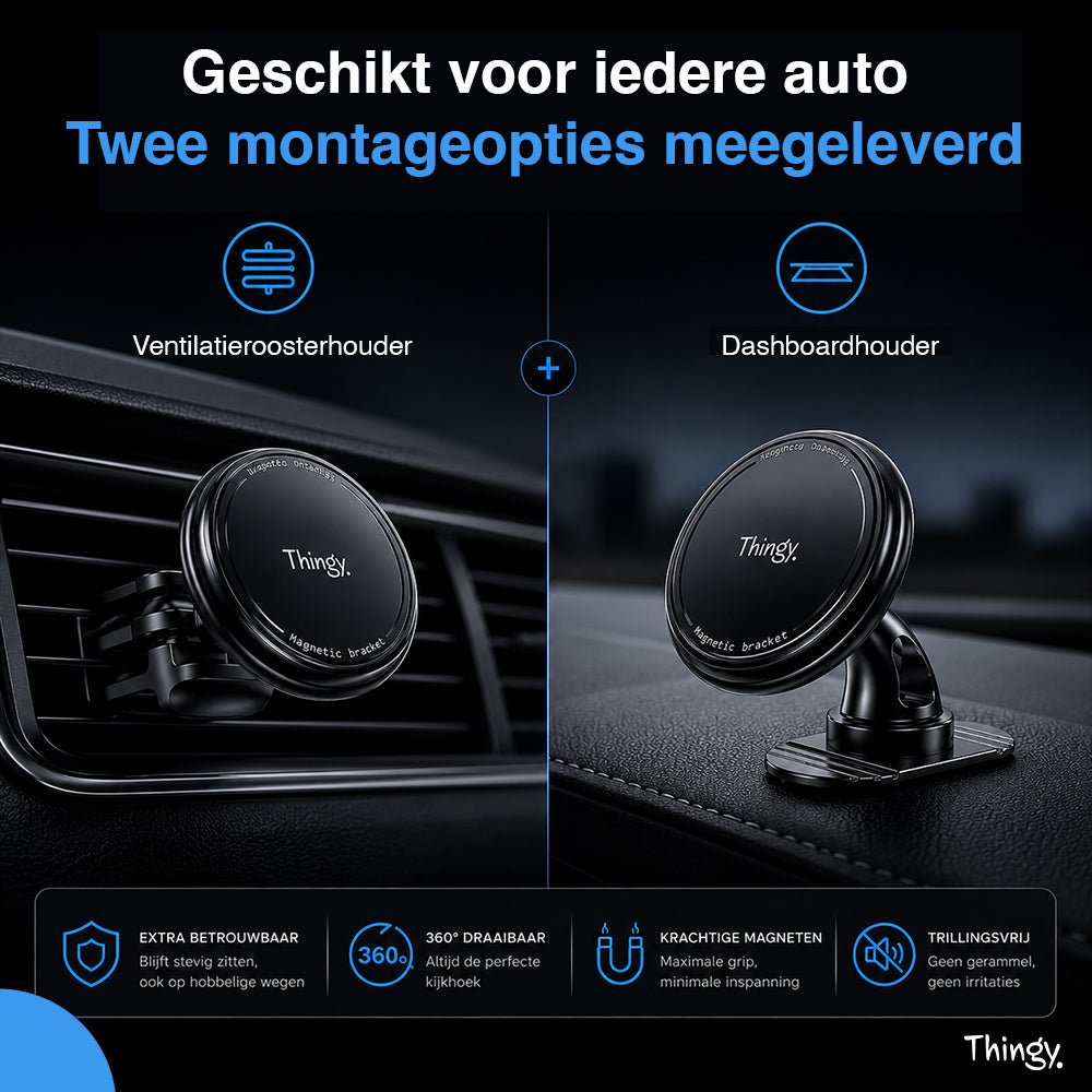 Telefoonhouder Auto | Ventilatie & Dashboard | Magnetisch | MagSafe Compatibel - Thingy