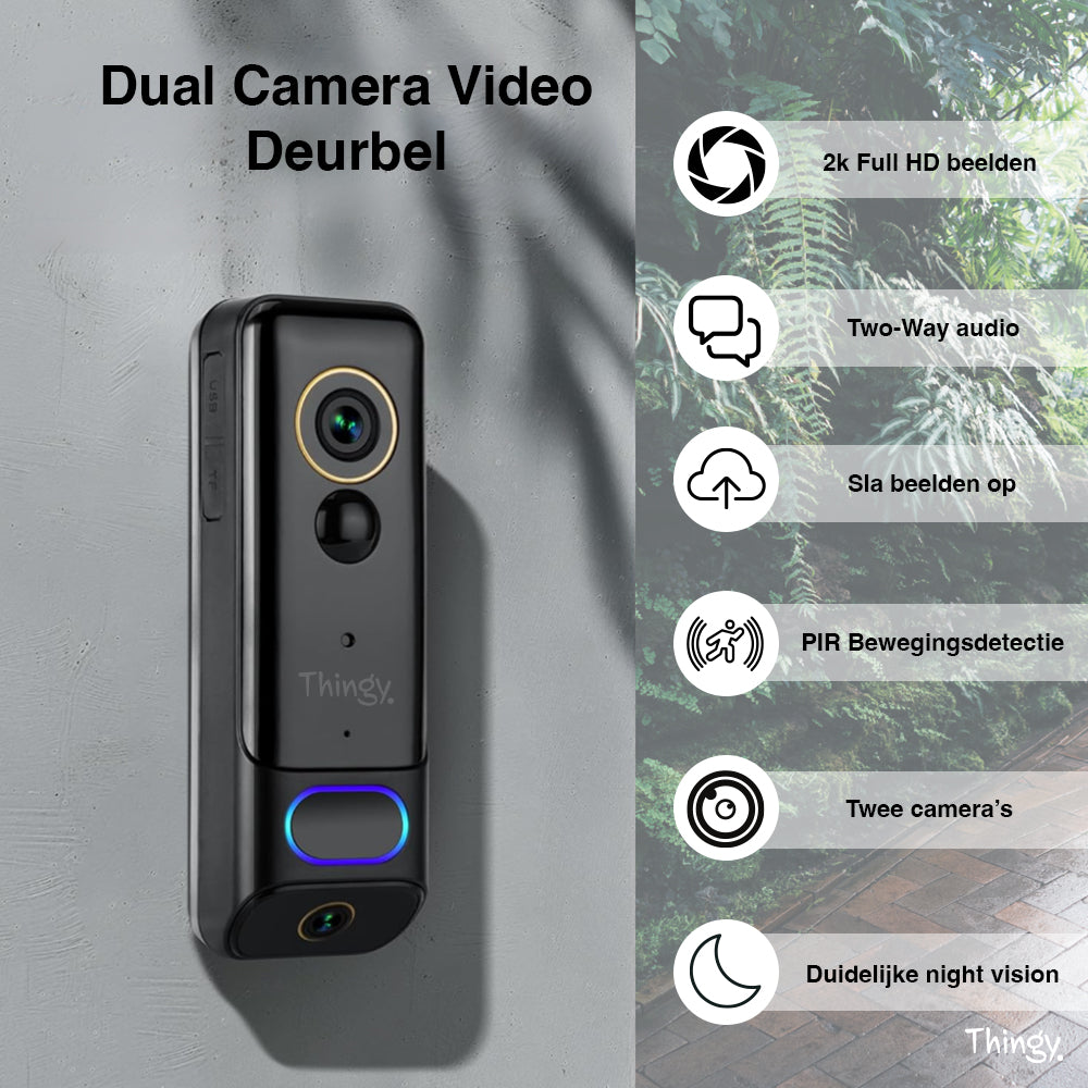 Thingy® Video Deurbel 2K Dual Camera