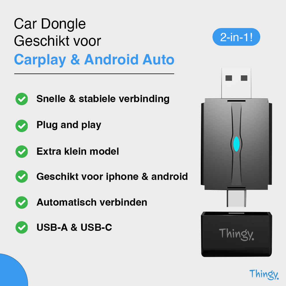 Thingy® 2-in-1 CarPlay Dongle USB-A & USB-C