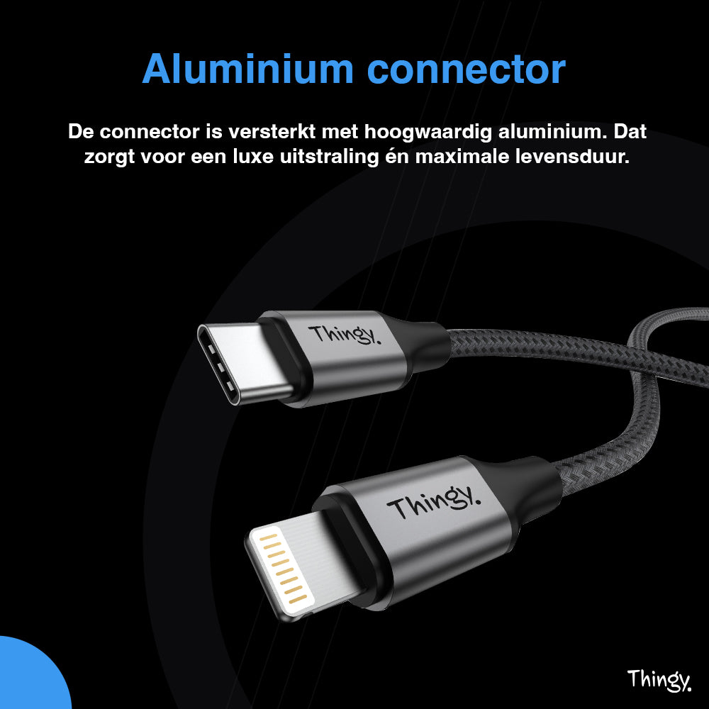 Thingy® Premium USB-C naar Lightning Kabel 2 Meter